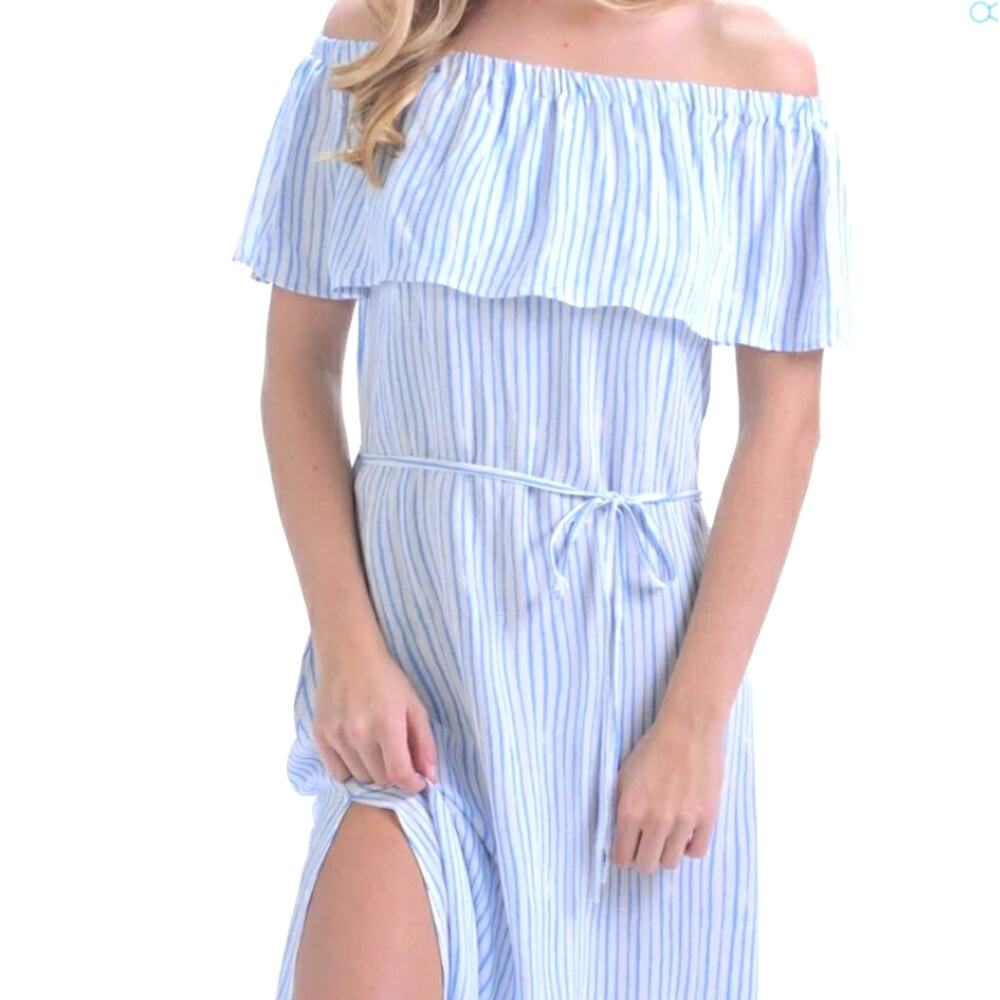 Walker & Wade NWOT Dana‎ Periwinkle Stripe Convertible Summer Maxi Dress Small